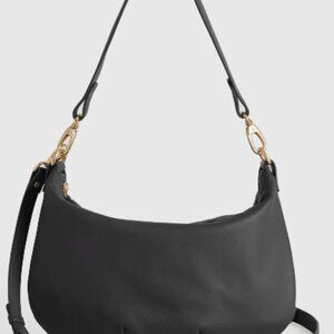 Quince Italian leather convertible crescent shoulder bag